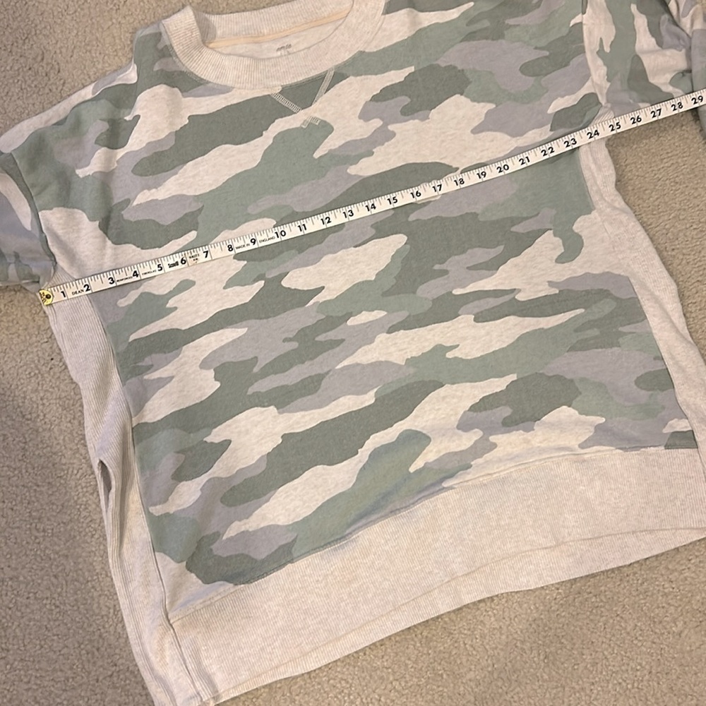 Aerie Pullover Crew Neck Army Camo Sweatshirt - Picture 6 of 7